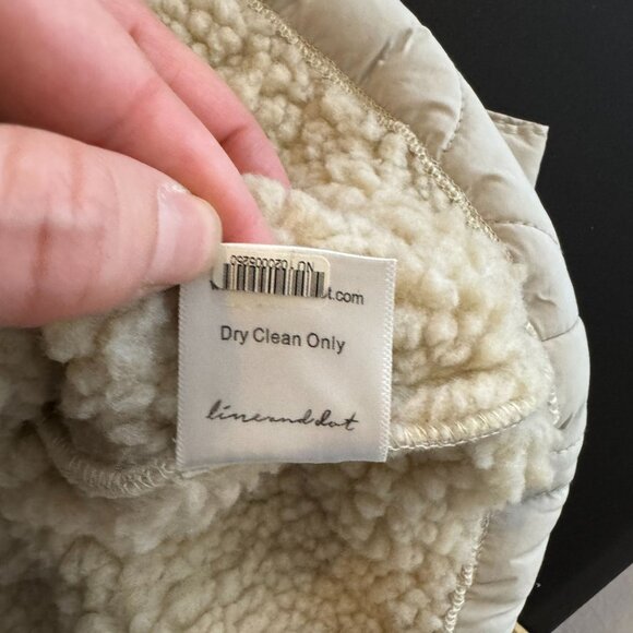 NWT Line and Dot Milan Padded Sherpa Jacket, Belted Jacket, Size Small - Picture 5 of 8